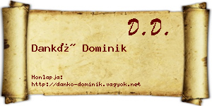 Dankó Dominik névjegykártya